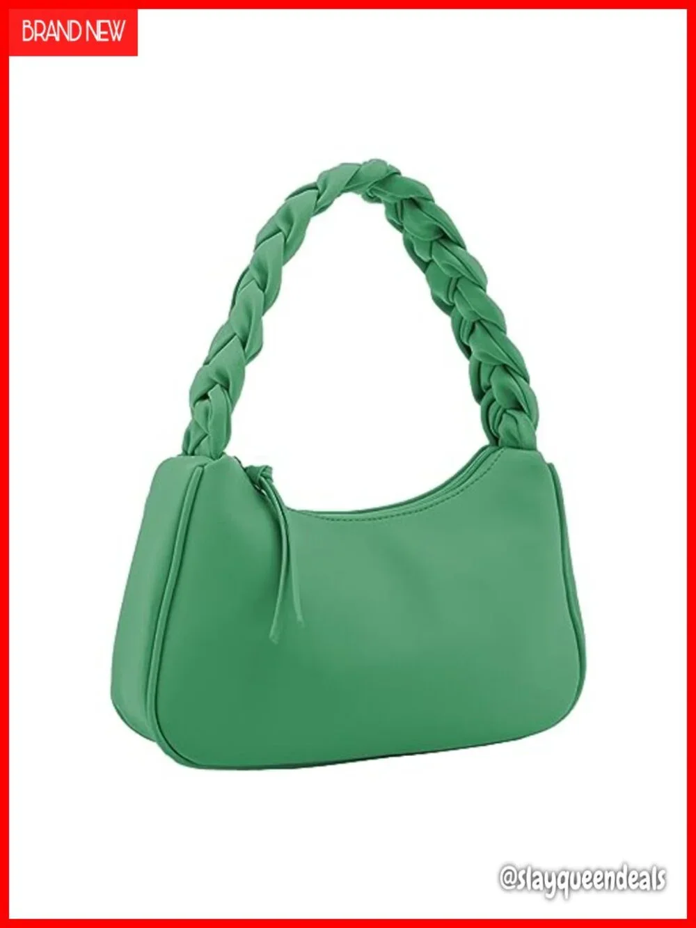 Faux Leather Braided Top Handle Hobo Tote Handbag Shoulder Purse